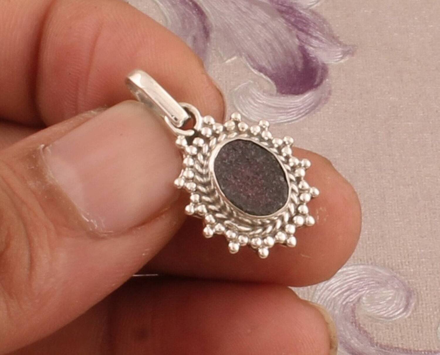 Brown Druzy Silver Pendant, 925 Sterling Silver Pendant, Oval Gemstone Pendant, Designer Sparkly Druzy, Handmade Pendant, Christmas Gift