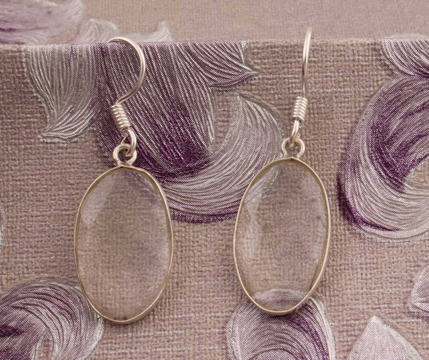 Natural Crystal AAA+Quality Gemstone Earring 925-Sterling Silver Earring,Antique Silver Earring Beautiful Gift Earring One-Of-KindCyber2021