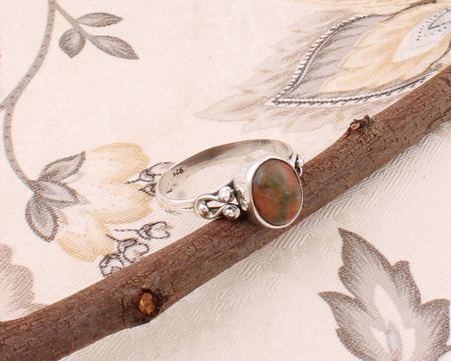 Handcrafted Ring Gift For You ! 925 Sterling Solid Silver Ring With Composite Turquoise Gemstone Charm Ring Little Finger RingCyber2021