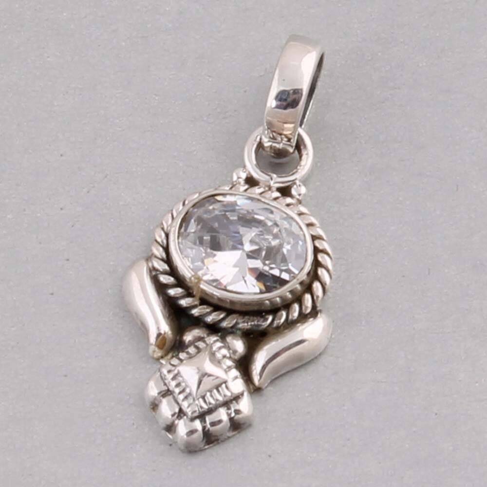 Natural Crystal Quartz Gemstone Designer Pendant - 925 Sterling Silver Solid Quartz Pendant - Anniversary Wedding GiftBirthstone