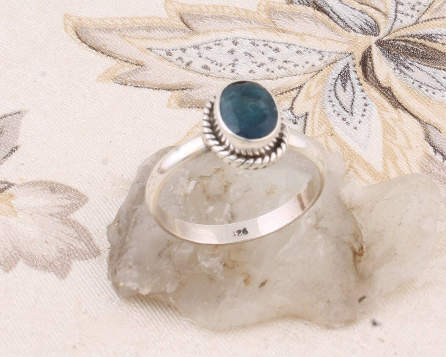 925-Sterling Silver Solid Ring With Natural Nonentity Gemstone Top Quality Gemstone Ring Handcrafted Boho Ring Index Finger Ring