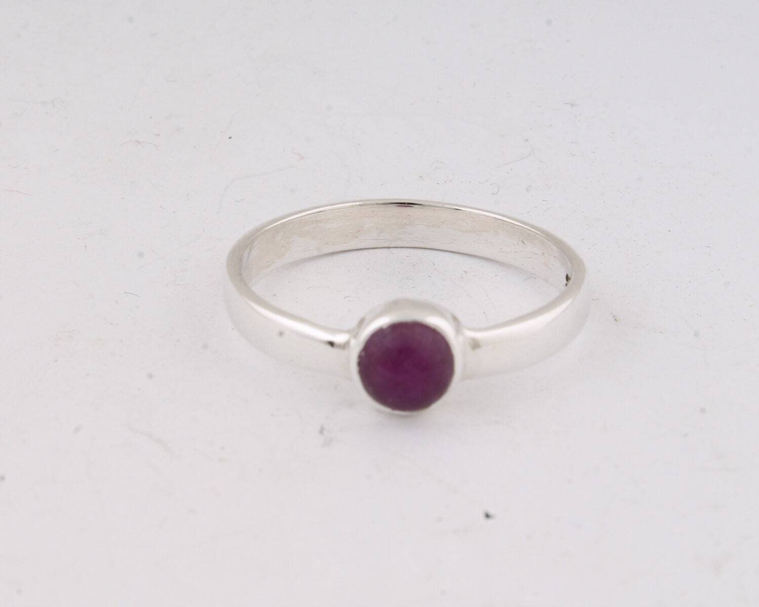 Natural Amazing Purple Jade AAA+Quality Gemstone 925-Silver Sterling Ring Handmade Ring - Simple Ring L#-282304-R Antique SilverCyber2021
