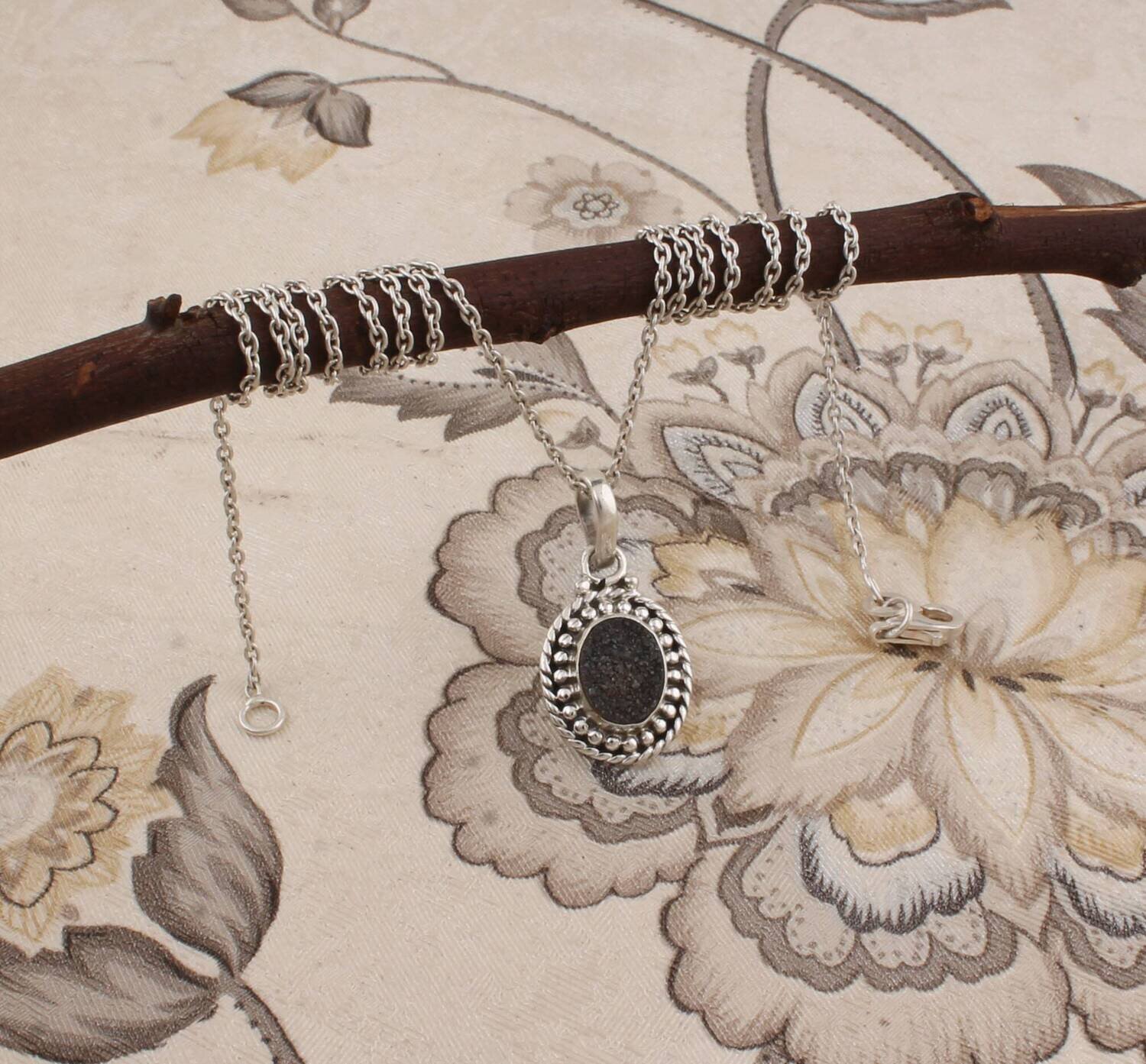 Amazing Druzy AAA+Quality Gemstone Necklace, Cabochon Oval Stone, 925-Sterling Silver Necklace,Wedding Girls Necklace Gift For Her!!!