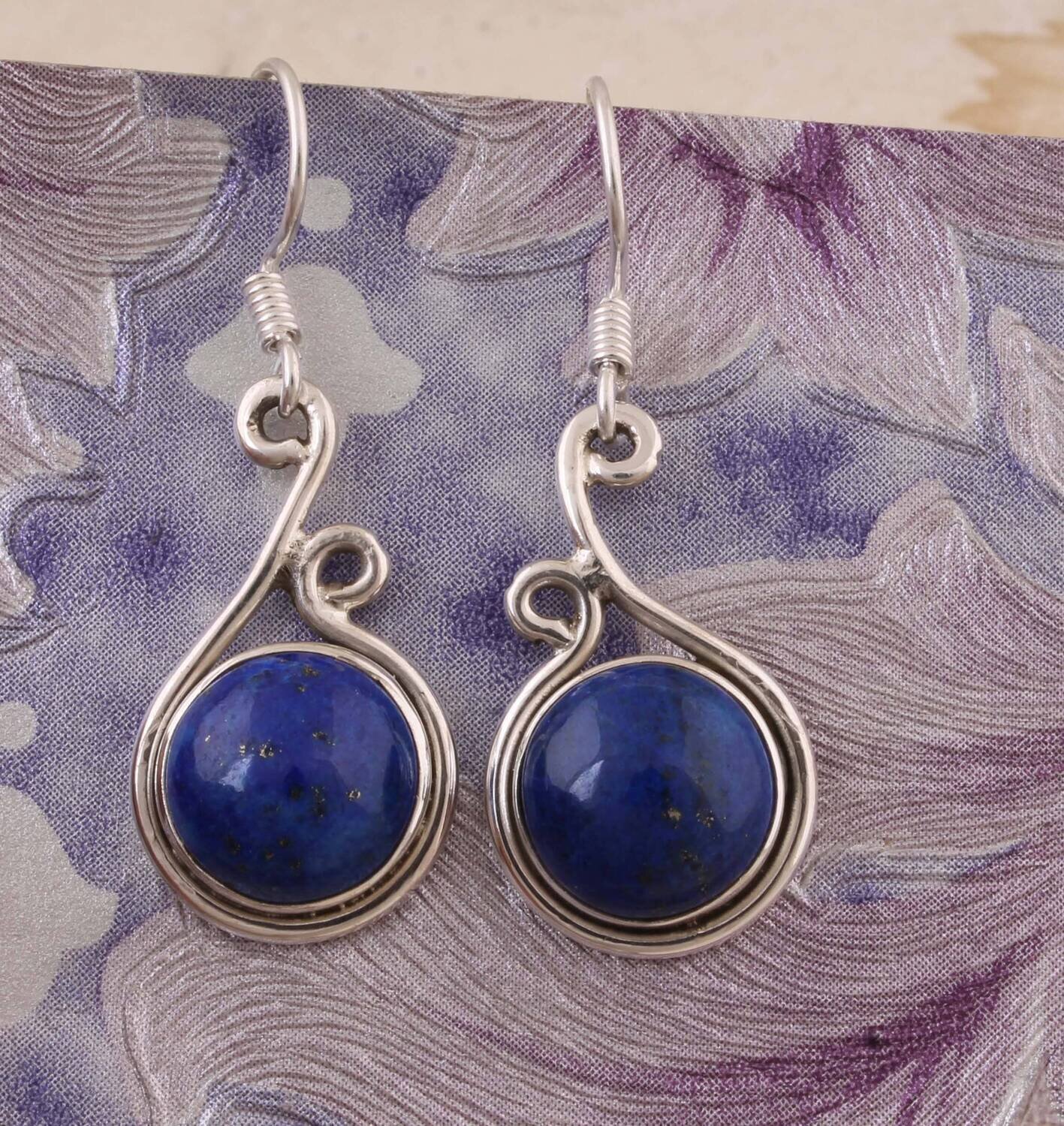 Amazing Lapis Top Quality Gemstone Earring,Boho Earring 925-Sterling Silver Earring,Foral Earring,Antique Silver Earring Gift For Him