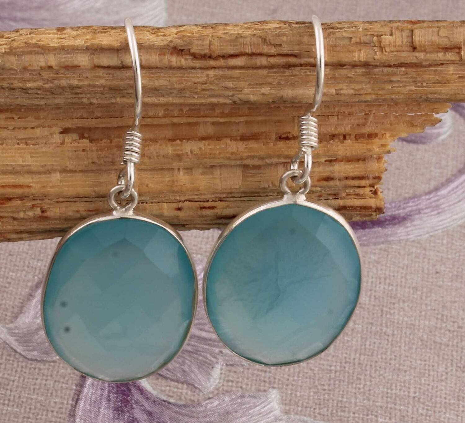 Aqua Calci AAA+Quality Gemstone Earring 925-Sterling Silver Earring,Antique Silver Earring Beautiful Gift Earring One-Of-Kind-ItemCyber2021