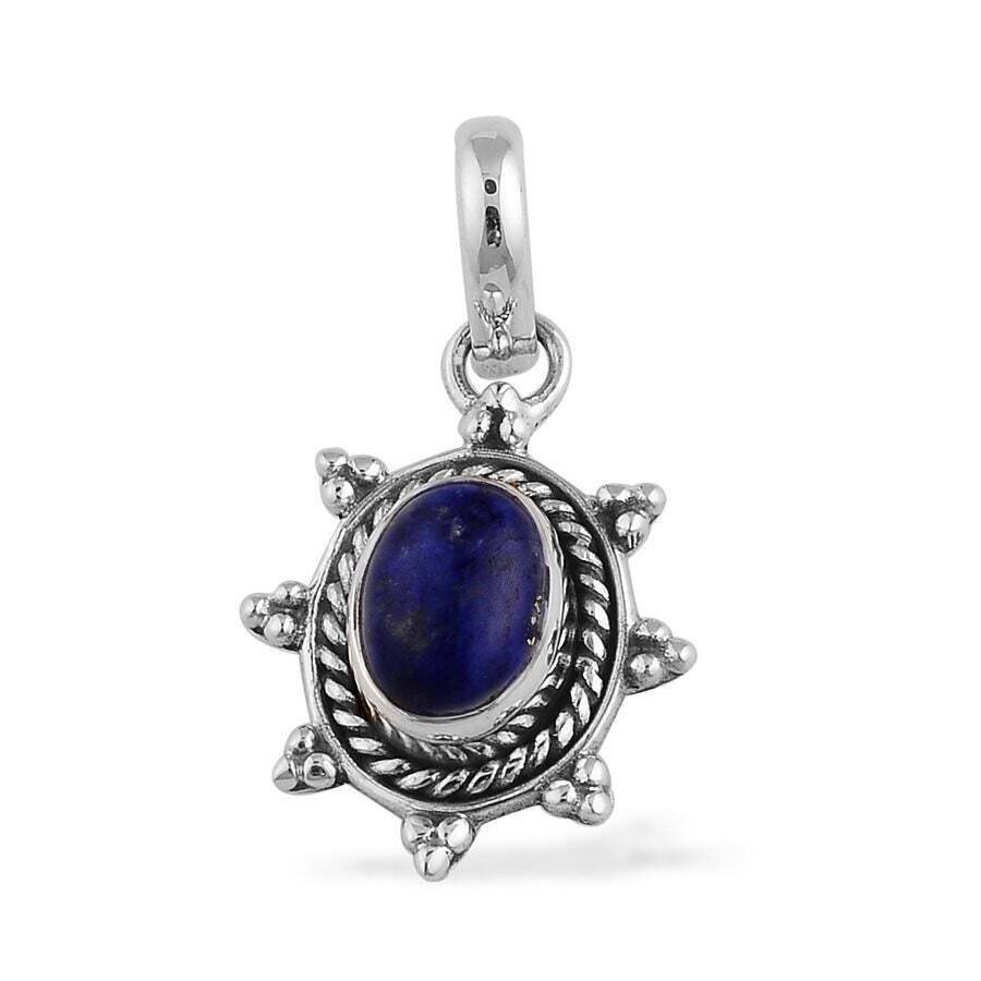 AAA+Quality Lapis Gemstone Handmade Pendant With Oval Opaque Stone Boho Pendant 925-Adjustable Solid Silver Gift For You Etsy Cuber-2021