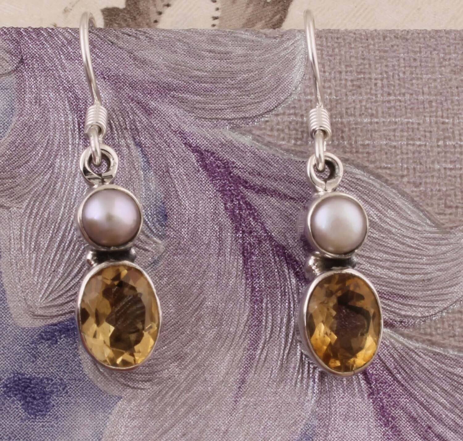 Natural Citrine Top Quality Gemstone Earring 925-Sterling Solid Silver Earring,Oval Earring,Antique Silver Earring,Wedding Girls Earring