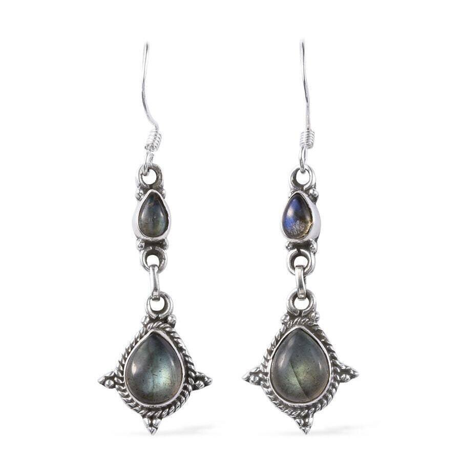 Top Quality Labradorite Gemstone Earring Fire Stone Boho Earring Solid 925-Sterling Silver Earring,Antique Silver Earring Etsy Cyber-2021