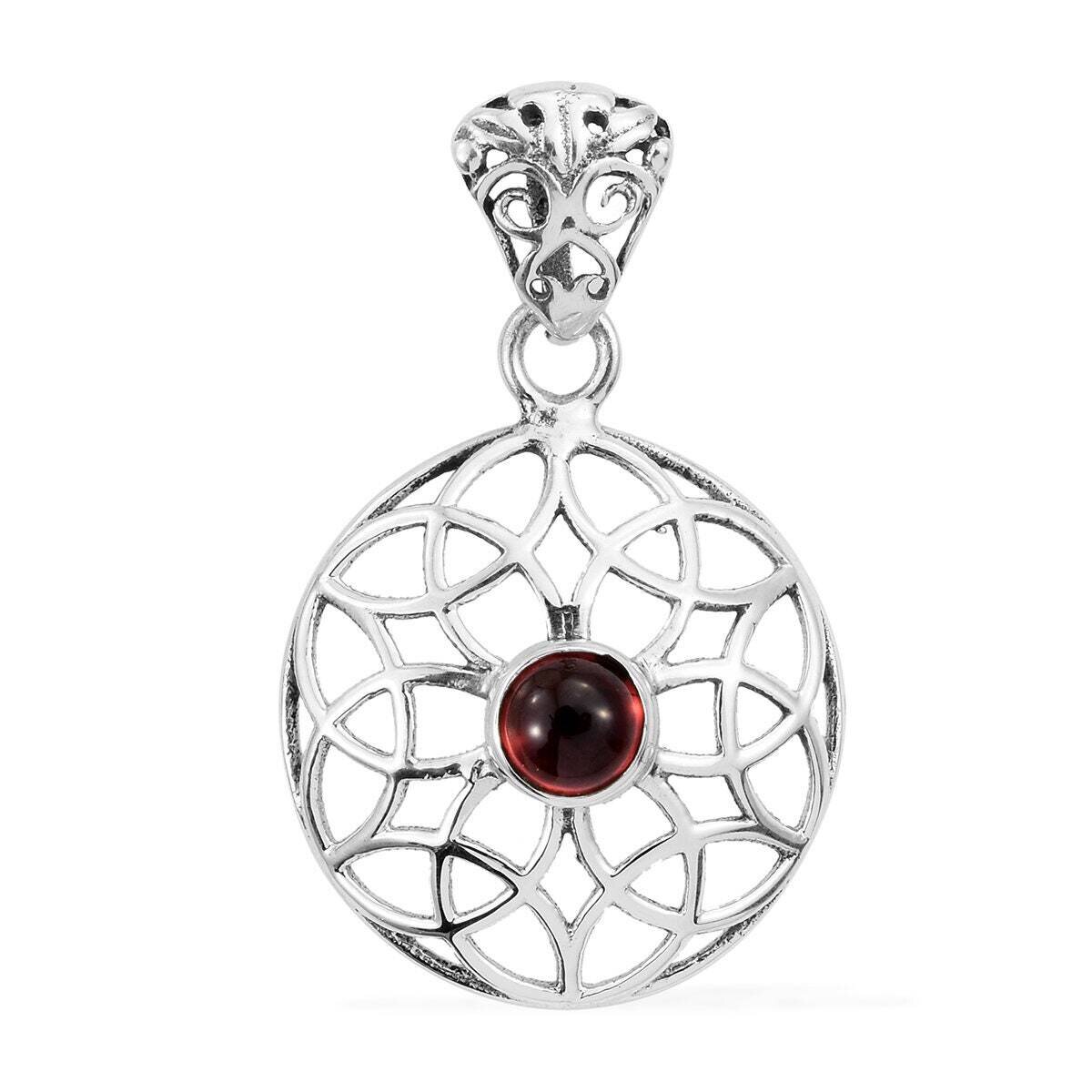 Red Garnet  Top Quality Gemstone Handcrafted Pendant Cabochon, Opaque Stone Boho Pendant 925-Antique Silver Pendant Etsy Cyber Valentine Day