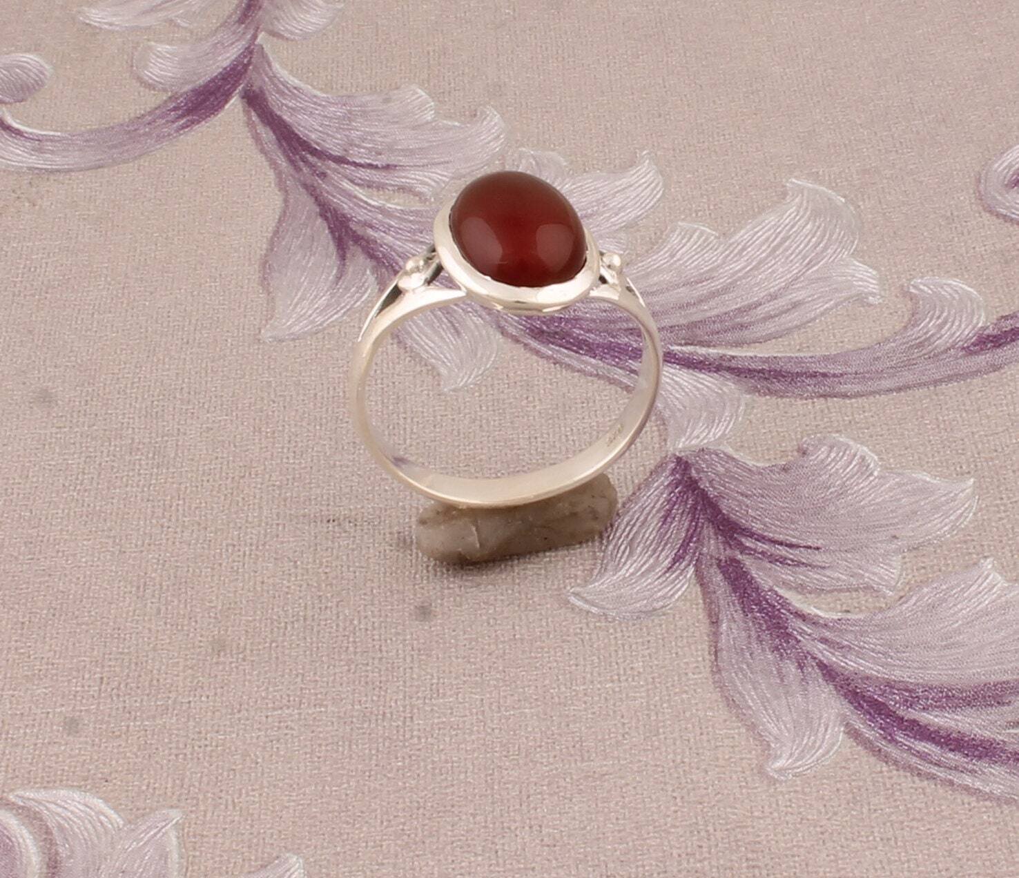 Natural Red Onyx Gemstone 925-Sterling Silver Ring,Boho Ring,Twisted Band Ring,Dainty Rings,Top Selling Item Gift For Her Wedding Ring