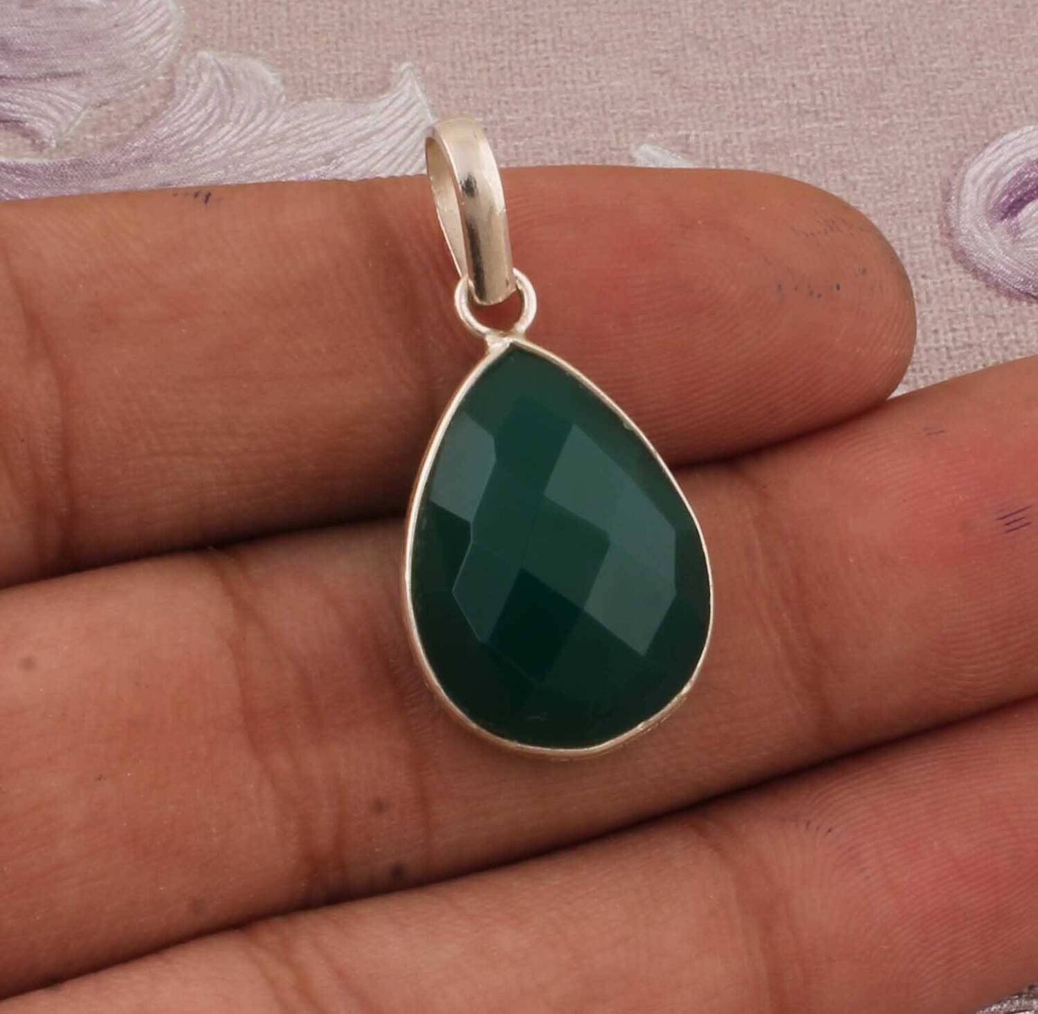 Silver  Amazing Glass Top Quality Gemstone Pendant 925-Sterling Silver Pendant,Simple Pendant,Wedding Pendant One-Of-Kind-ItemBirthstone