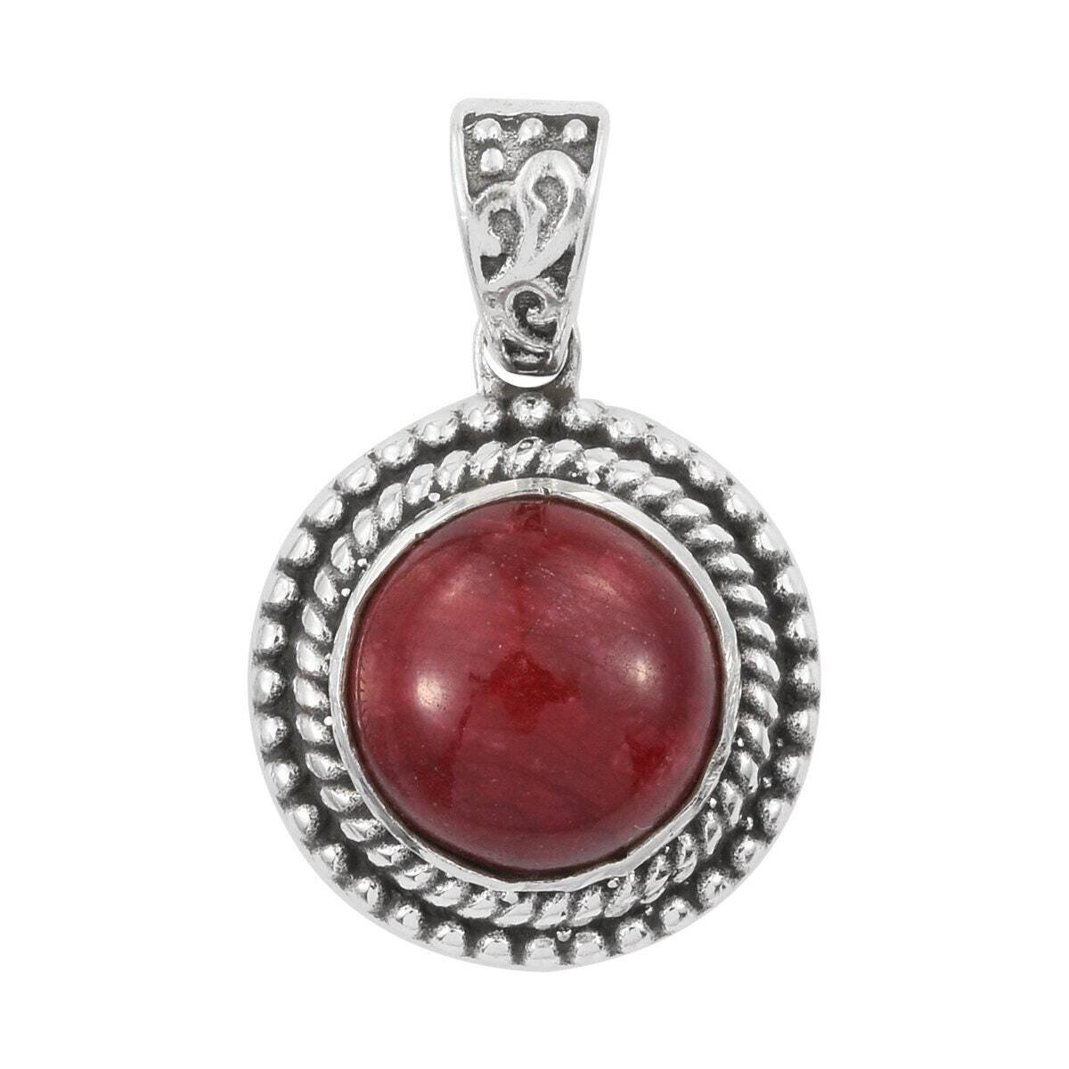 Ruby Top Quality Gemstone Handcrafted Pendant Cabochon, Opaque Stone Boho Pendant 925-Antique Silver Pendant Etsy Cyber Valentine Day