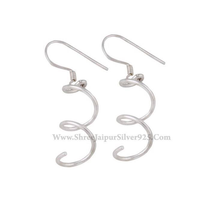 925 Sterling Silver Solid Designer Spring Earrings For Women Wedding Anniversary Gifts IdeaBirthstone