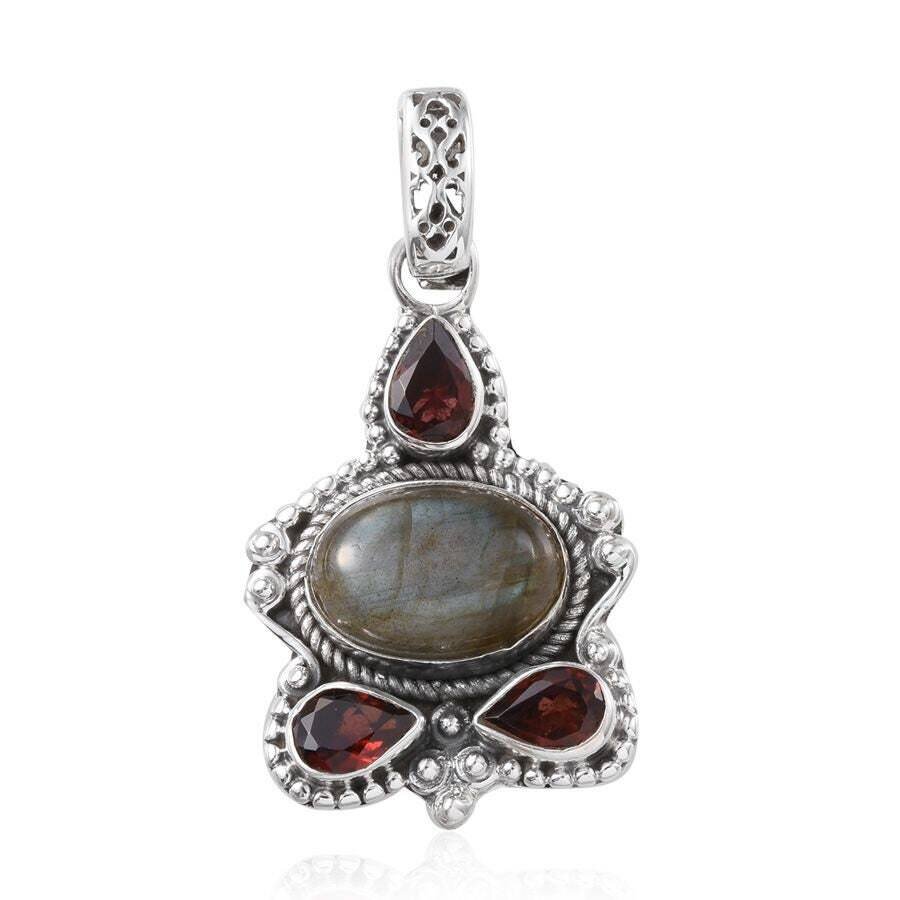 Combo Pendant With Red Garnet+Labradorite Top Quality Gemstone's Designer Pendant Cut &amp; Cabochon Stone's Boho Pendant Etsy Cyber-2021