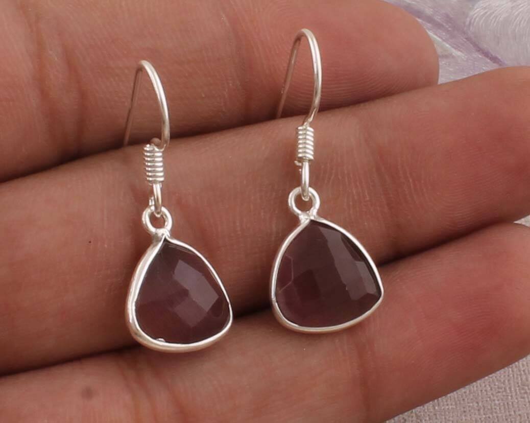 Top Quality Moonstone Cabochon Opaque Stone Earring 925-Sterling Silver Earring,Antique Silver Earring,Wedding Earring Gift  Earring