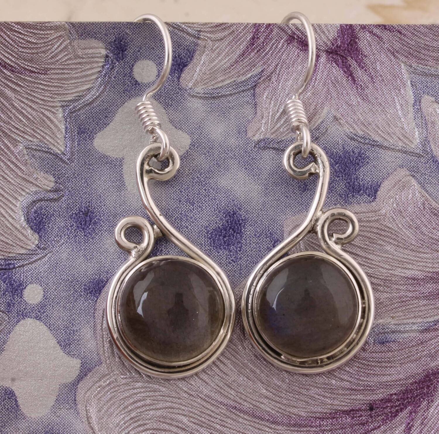Natural Labradorite Top Quality Gemstone Earring,Boho Earring 925-Sterling Silver Earring,Foral Earring,Antique Silver Earring Gift For Him