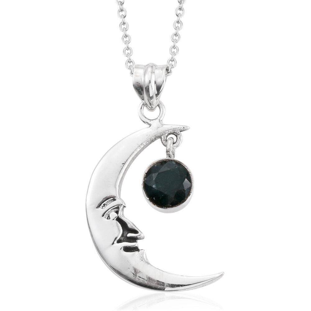 Moon Shape Pendant Gift For You Solid 925 Sterling Silver Pendant with Natural Scapolite AAA+Quality Gemstone Pendant HandcraftedCyber2021
