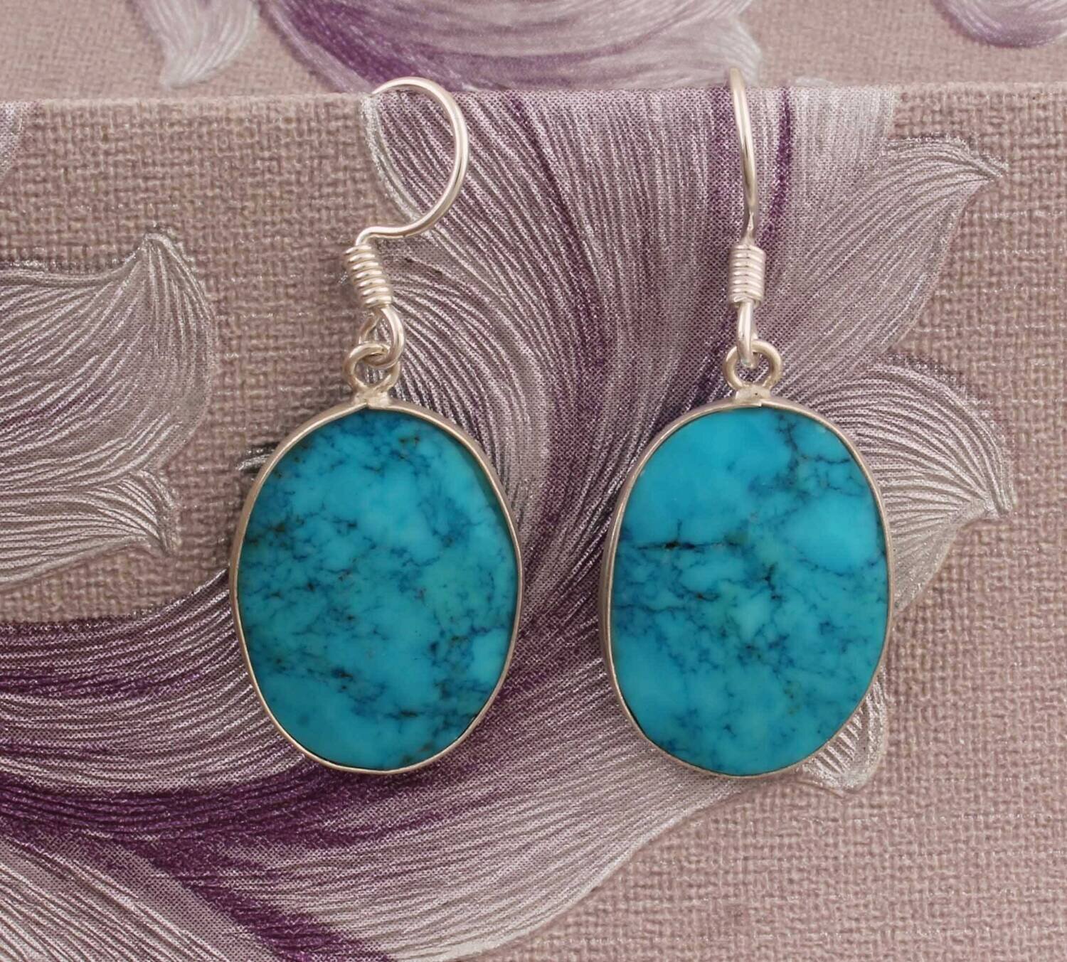 Amazing Turquoise AAA+Quality Gemstone Earring 925-Sterling Silver Earring,Antique Silver Earring Beautiful Gift Earring One-Of-Kind-Item