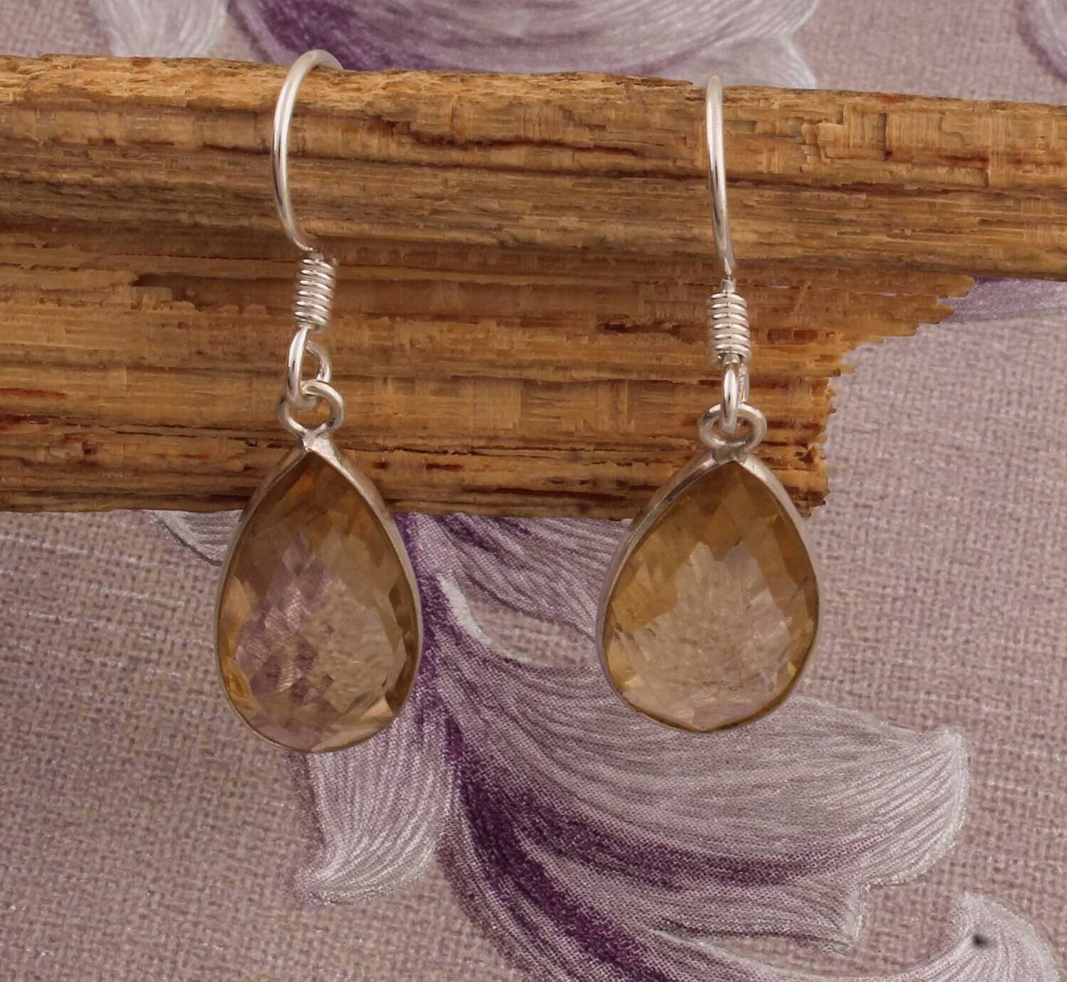 Natural Citrine AAA+Quality Gemstone Earring 925-Sterling Silver Earring,Antique Silver Earring Beautiful Gift Earring One-Of-Kind-Item