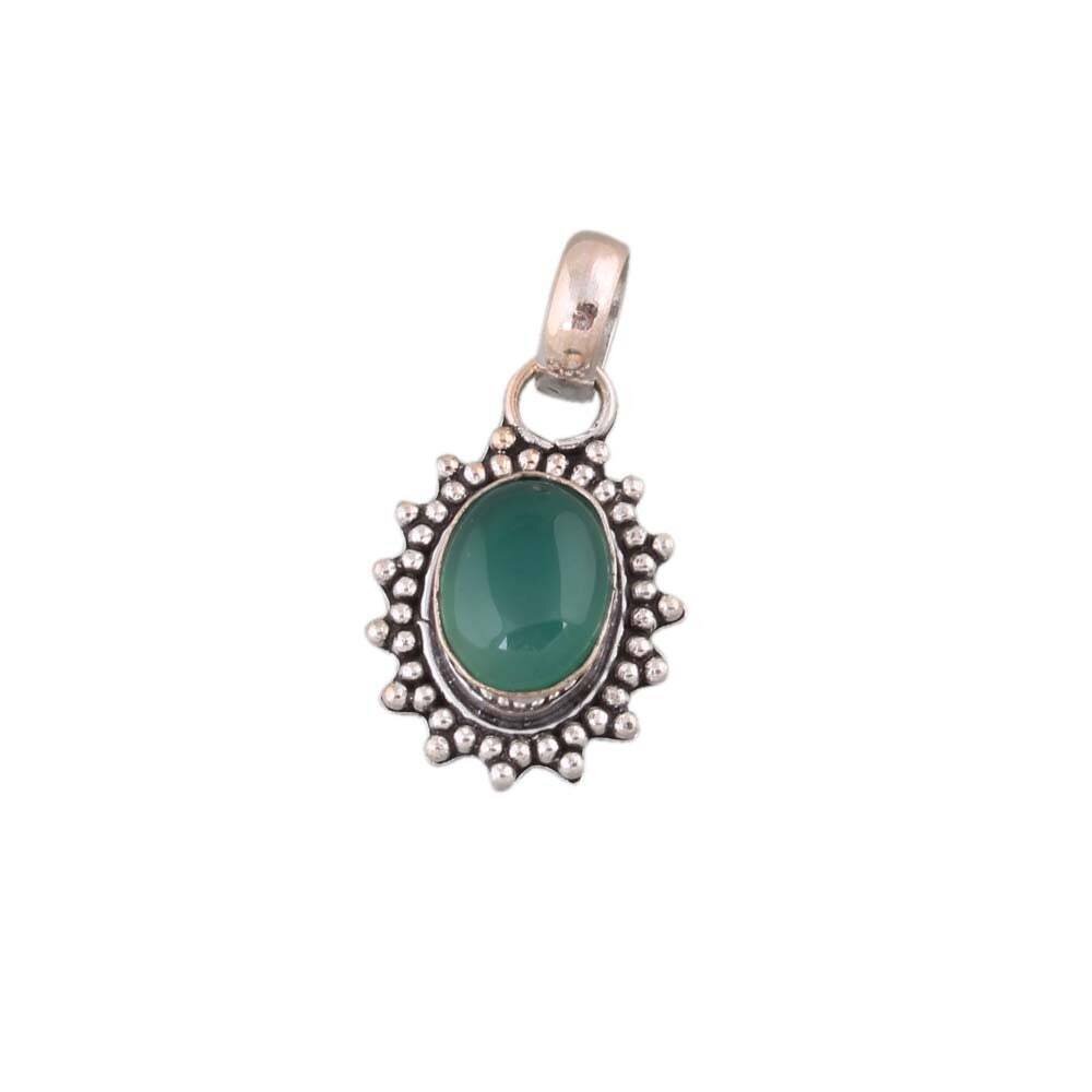 Designer Green Jade Gemstone Necklace Solid Pendant 925 Sterling Silver or Women Wedding Anniversary Gifts IdeaBirthstone