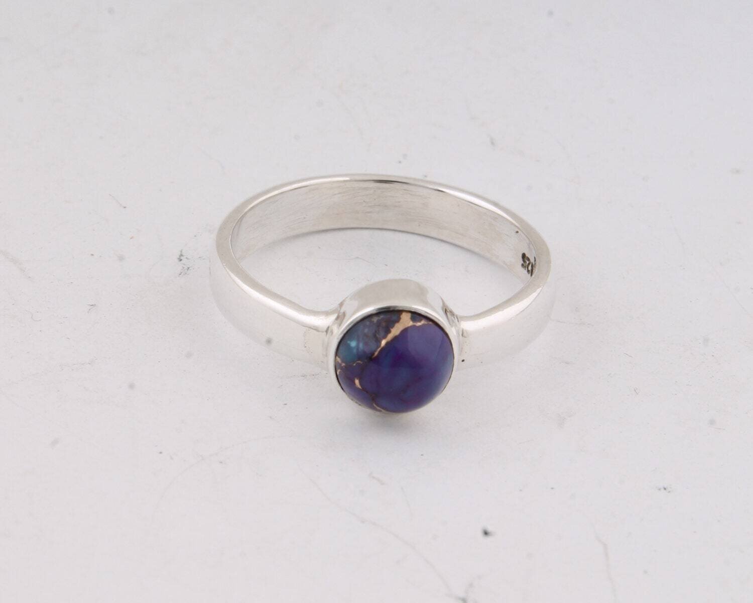 Handcraft Ring Silver Solid,Ring 925-Silver Sterling Ring Purple Turquoise Top Quality Gemstone Ring Middle Finger Ring L#-282313Cyber2021
