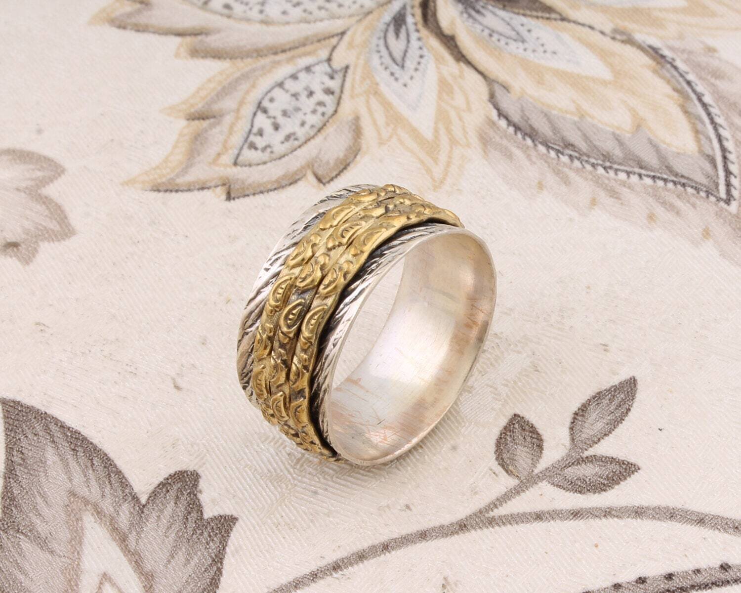 Big Size 925 Sterling Silver Ring (SPINNER RING)- -Meditation Ring- Silver Spinner Ring-925 Sterling Silver thumb Ring-Silver Band Ring