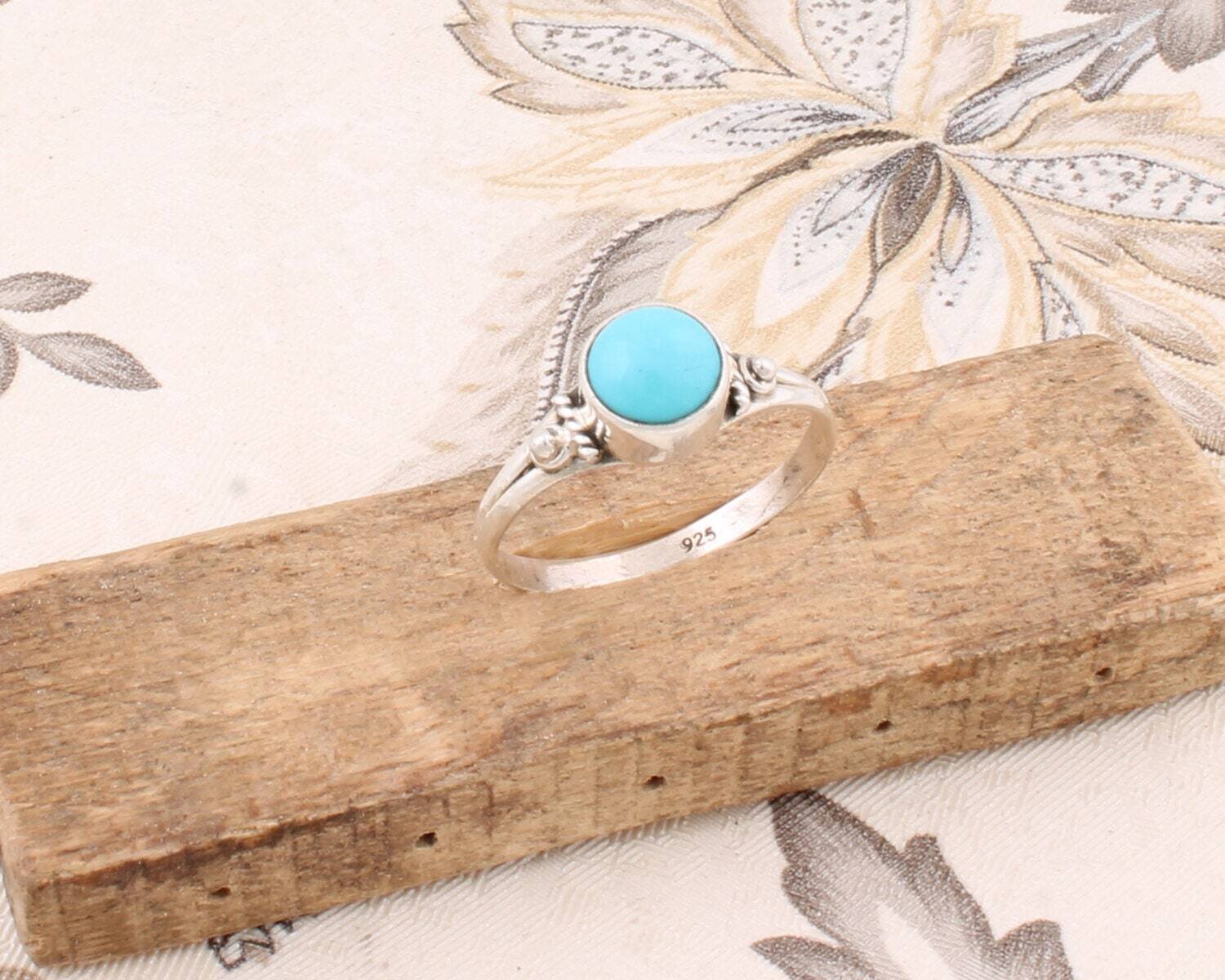 Ring Boho Ring Solid 925-Sterling Silver Ring With Solar Turquoise Gemstone Ring Handcrafted Lovely Gift Item Ring-Ring Finger Ring
