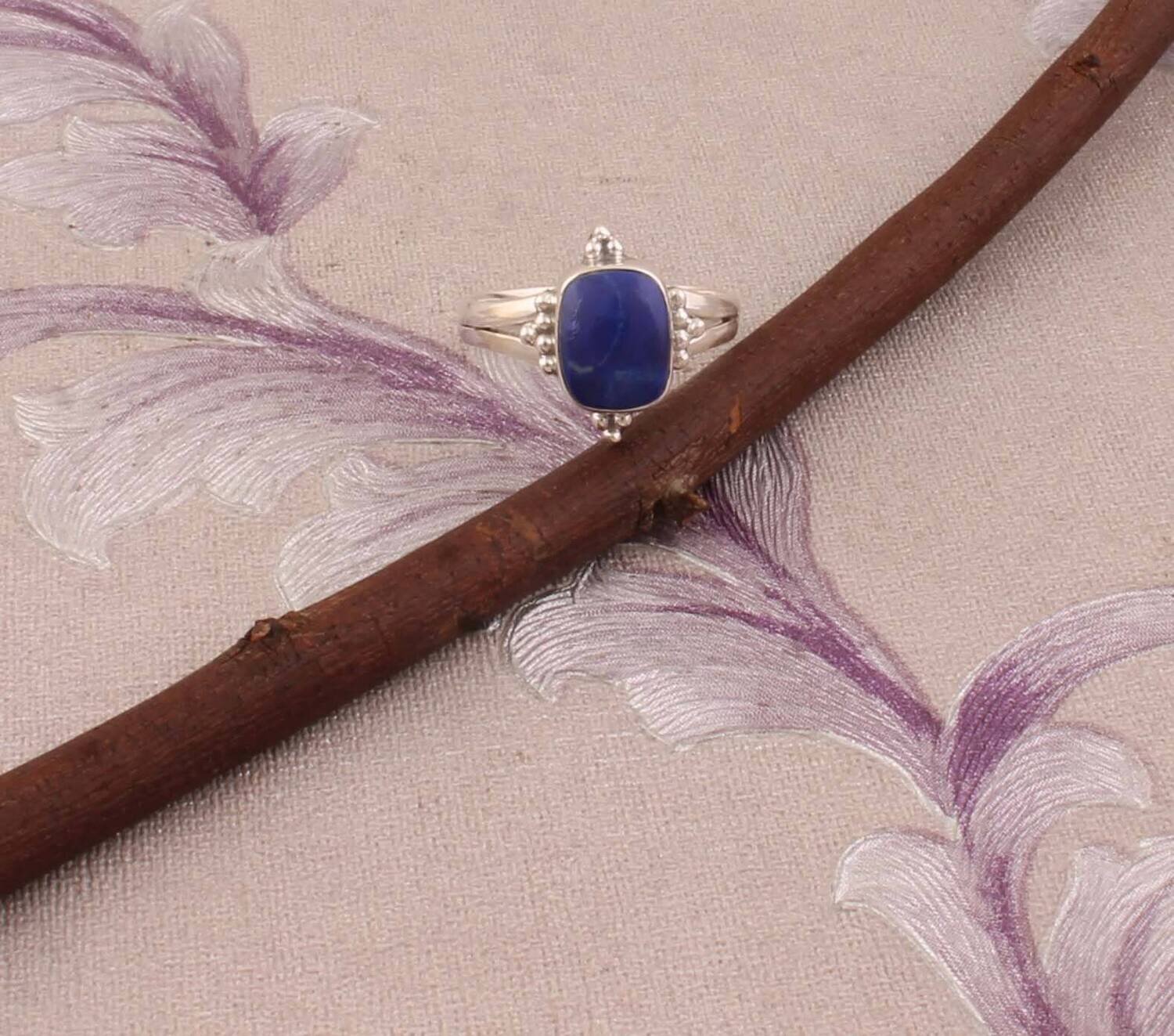 Natural Lapis Top Quality Gemstone Ring,925-Sterling Silver Ring,Antique Silver Ring,Middle Finger Ring,Simple Ring,Gift For Her !!