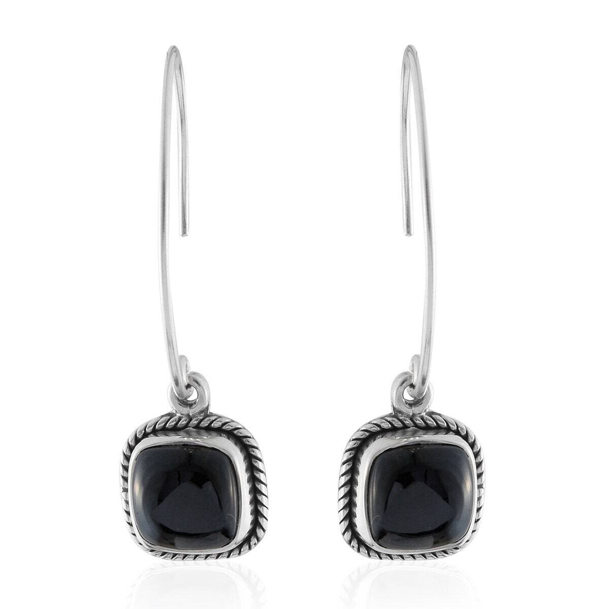 Natural Amazing Black Onyx Top Quality Gemstone Handcrafted Earring 925-Sterling Silver Earring Gift For Her Etsy Cyber Valentine's Day Gift