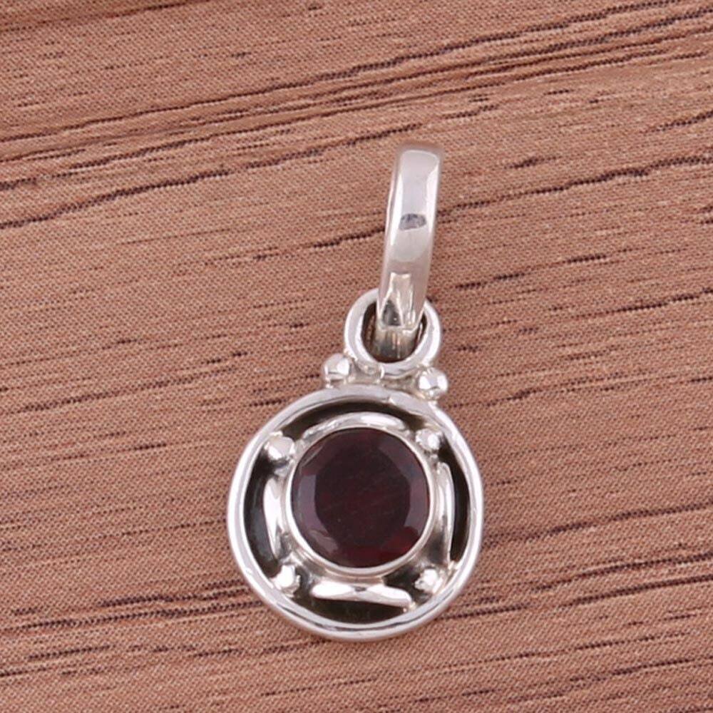 925 sterling silver red garnet gemstone pendent Antique Silver ETSYCYBER2021Cyber2021Bestseller2021EtsyBirthstone