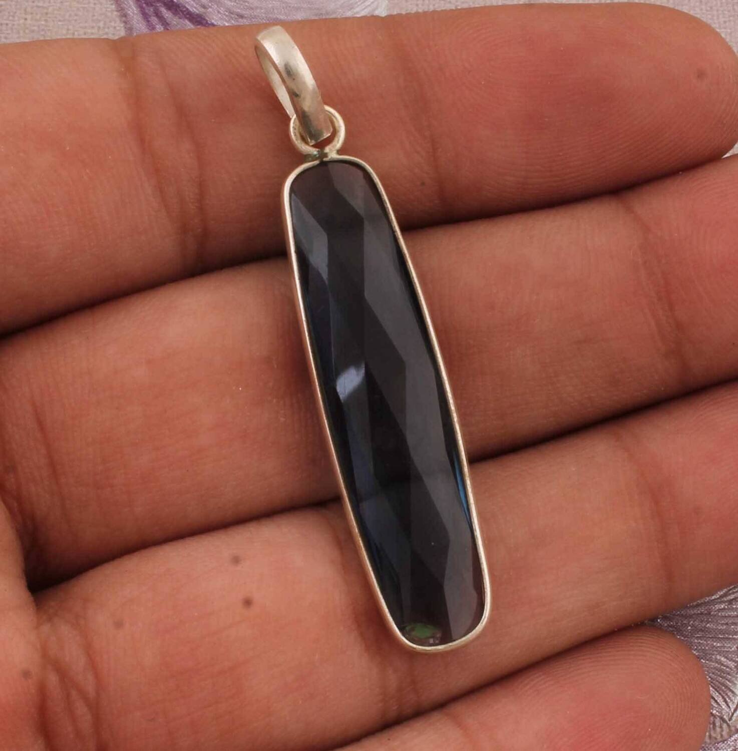 Top Quality Natural Quartz Glass Gemstone Pendant Sterling Silver Pendant,Antique Silver Pendant,Simple Pendant Gift Item Pendant For Girl