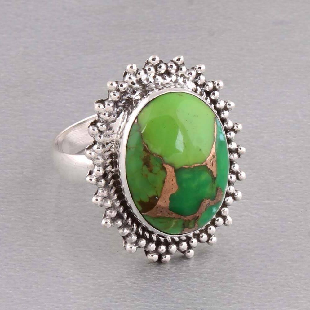Composite Turquoise SILVER RING Antique Silver ETSYBestseller2021EtsyBirthstone