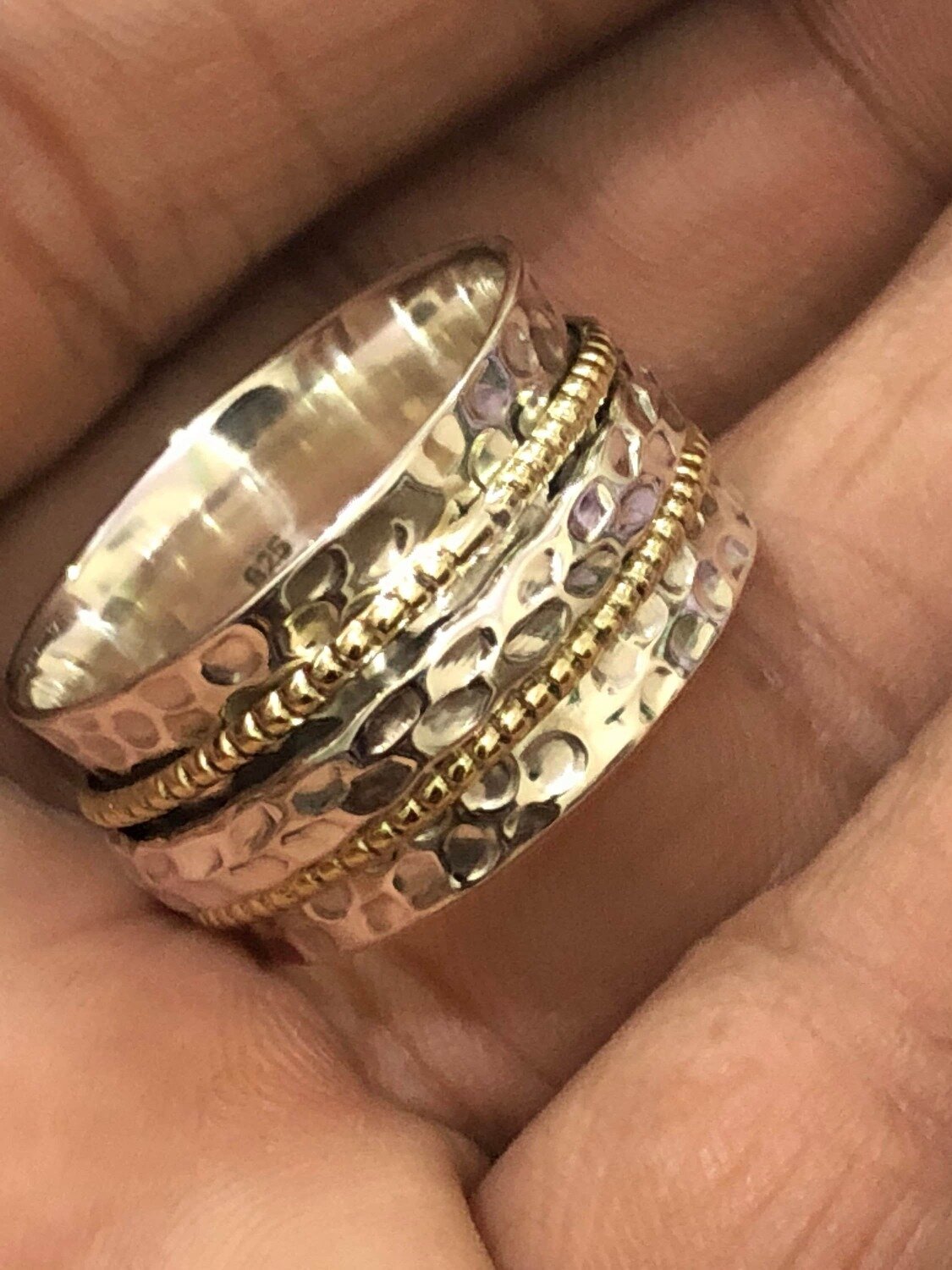 Big Size 925 Sterling Silver Ring (SPINNER RING)- -Meditation Ring- Silver Spinner Ring-925 Sterling Silver Thumb Ring-Silver Band Ring