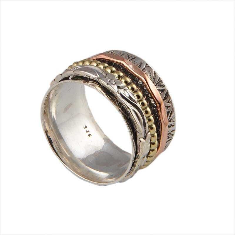 Big Size 925 Sterling Silver Ring (SPINNER RING)- -Meditation Ring- Silver Spinner Ring-925 Sterling Silver thumb Ring-Silver Band Ring