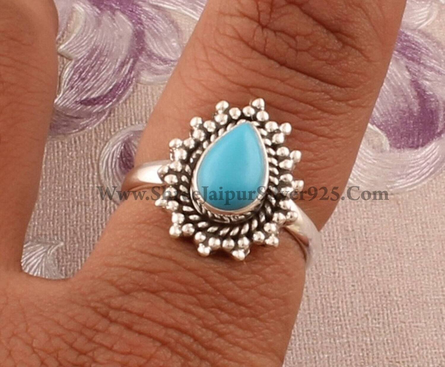 Turquoise Top Quality Gemstone Ring Cabochon Oval Stone Ring 925-Sterling Silver Ring Middle Finger Ring Gift For HerBestseller2021Etsy