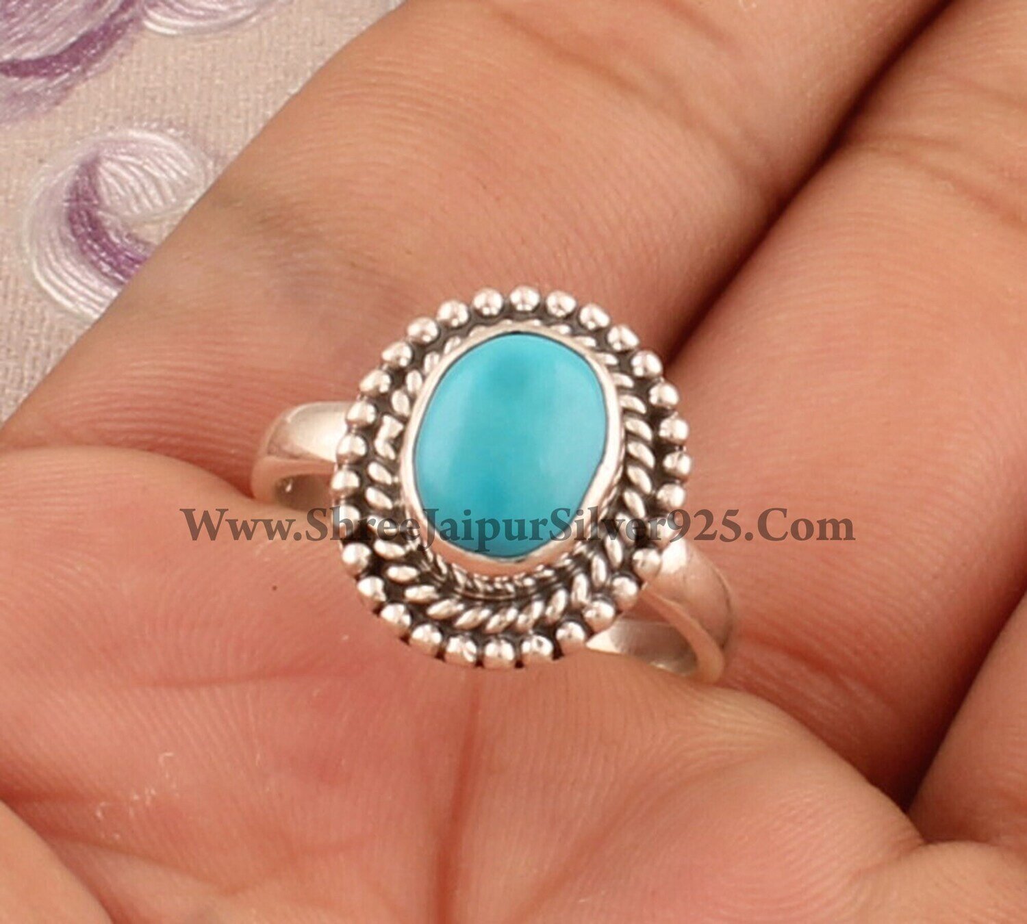 Sleeping Beauty Turquoise Top Quality Gemstone Ring 925-Sterling Silver Ring,Wedding Ring,Antique Silver Ring,Anniversary Gift Item Ring