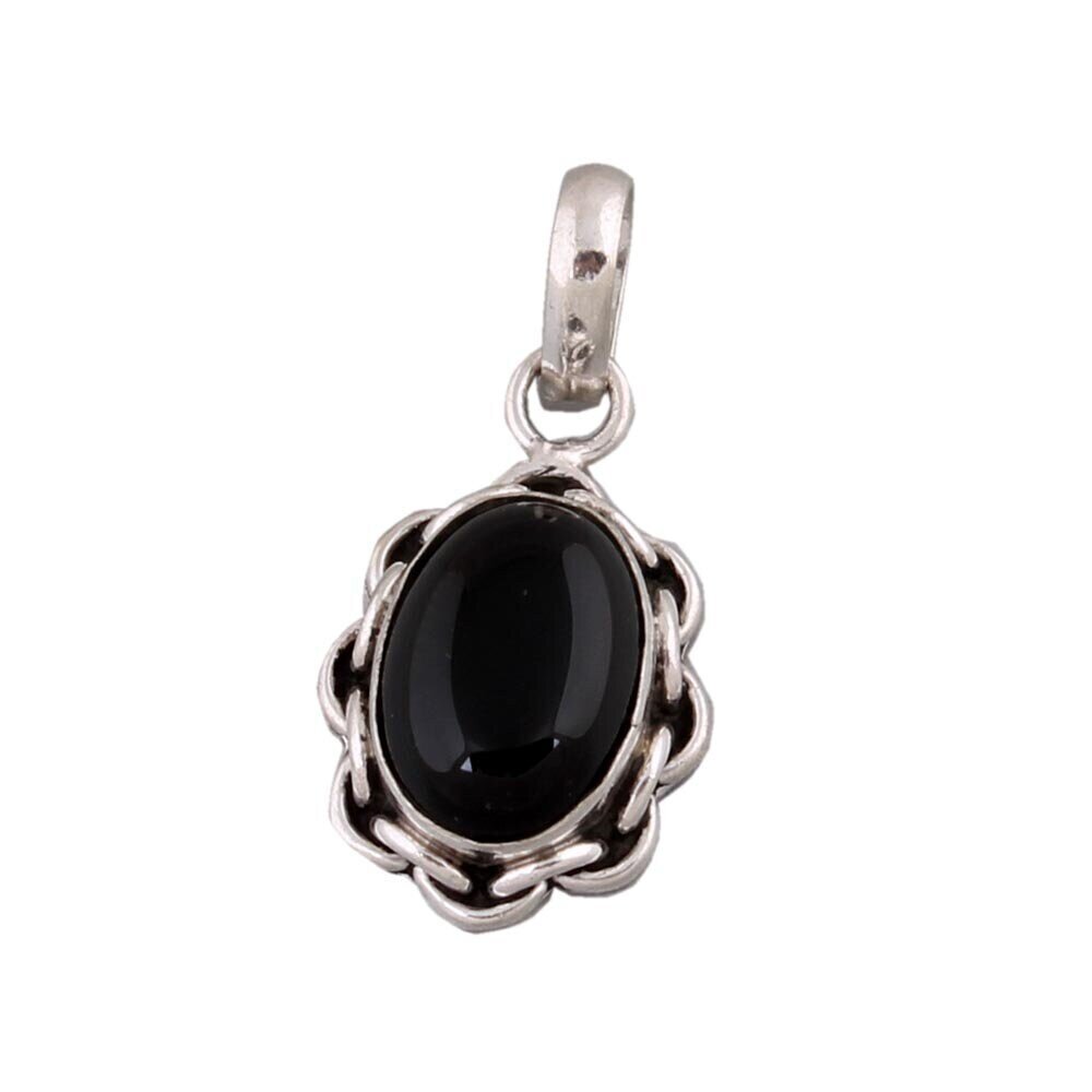 Natural Amazing 925-Silver Sterling Pendant Black Onyx Handmade Pendant Top Quality Black Color Stone And Silver Color Pendant Gemstone