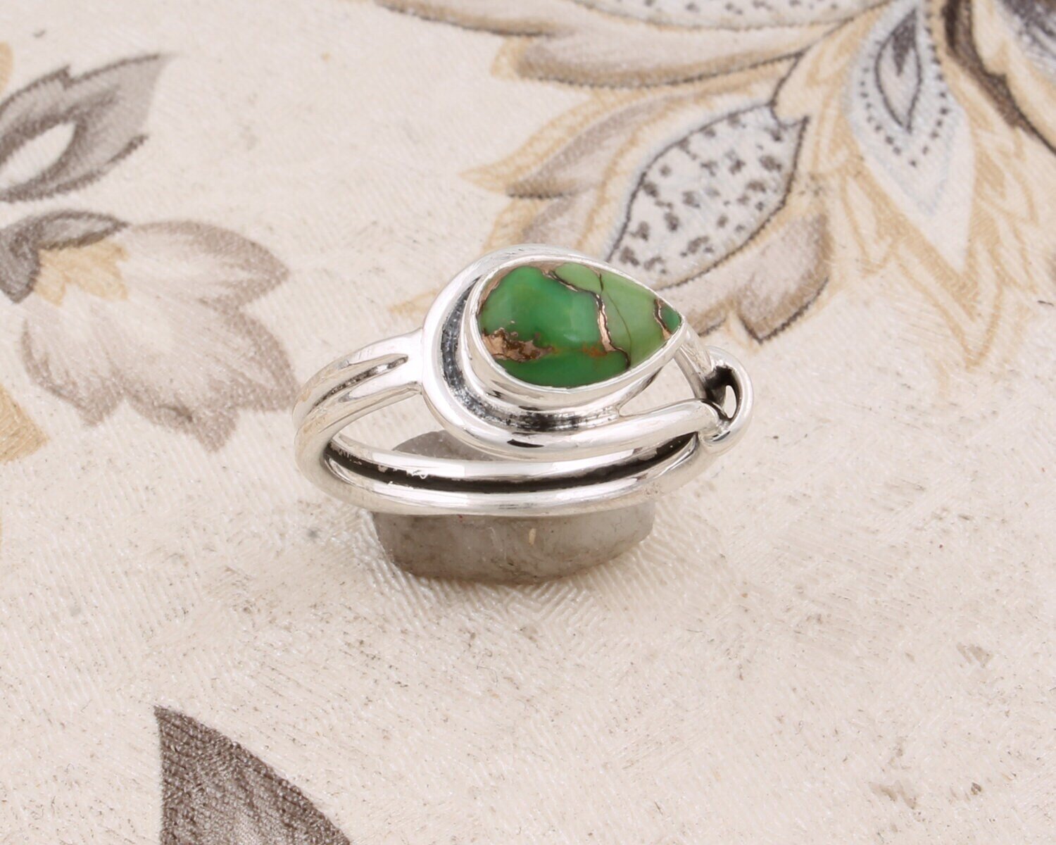 Composite Turquoise Gemstone Ring Cabochon, Stone Boho Ring 925-Sterling Solid Silver Ring Finger RingBestseller2021EtsyBirthstone