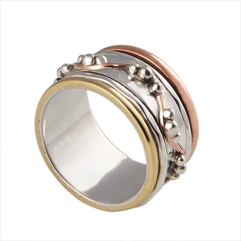 Big Size 925 Sterling Silver Ring (SPINNER RING)- -Meditation Ring- Silver Spinner Ring-925 Sterling Silver thumb Ring-Silver Band Ring