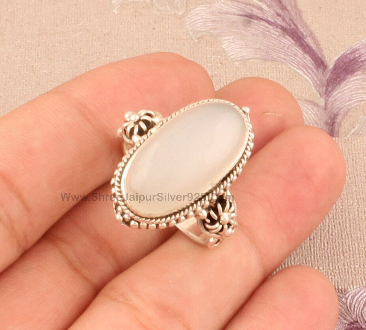 Moonstone Ring, 925 Sterling SilverBirthstone