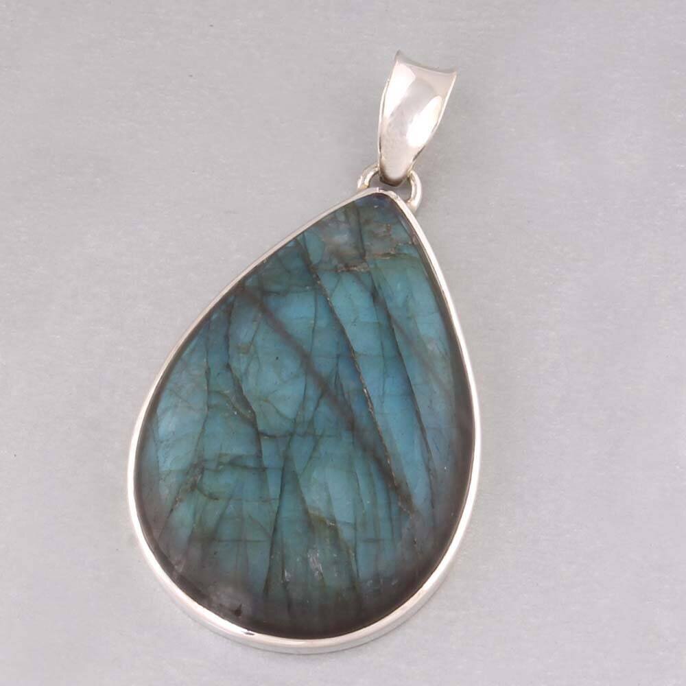 925 sterling silver Labrodorite gemstone pendent free size Antique Silver ETSYCYBER2021Cyber2021Bestseller2021EtsyBirthstone