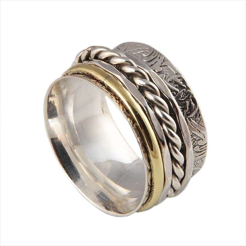 Big Size 925 Sterling Silver Ring (SPINNER RING)- -Meditation Ring- Silver Spinner Ring-925 Sterling Silver thumb Ring-Silver Band Ring