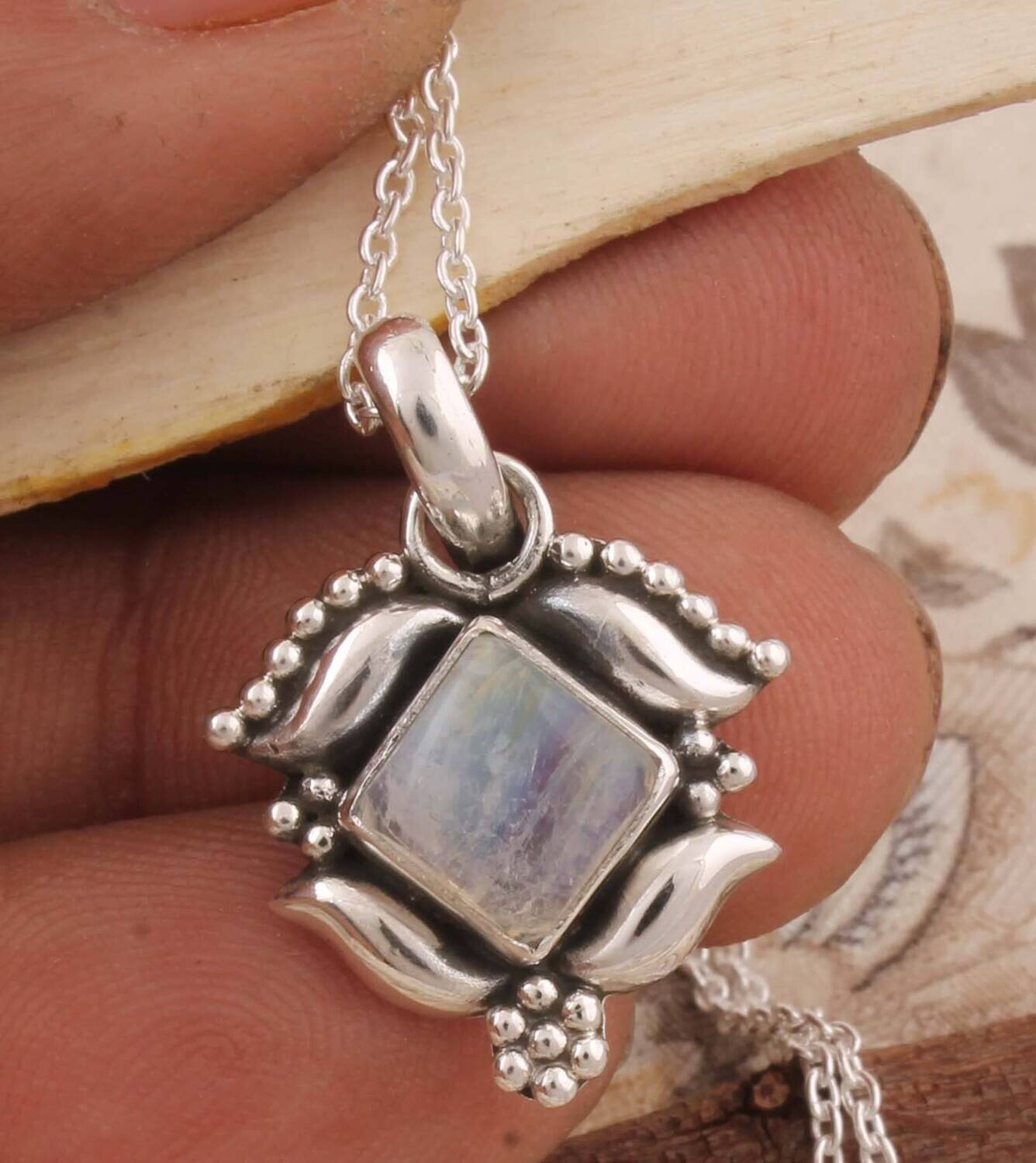 Rainbow Moonstone AAA+Quality Gemstone Handcrafted Pendant Cabochon Stone Boho Pendant,Antique Silver Pendant Gift Item PendantCyber2021