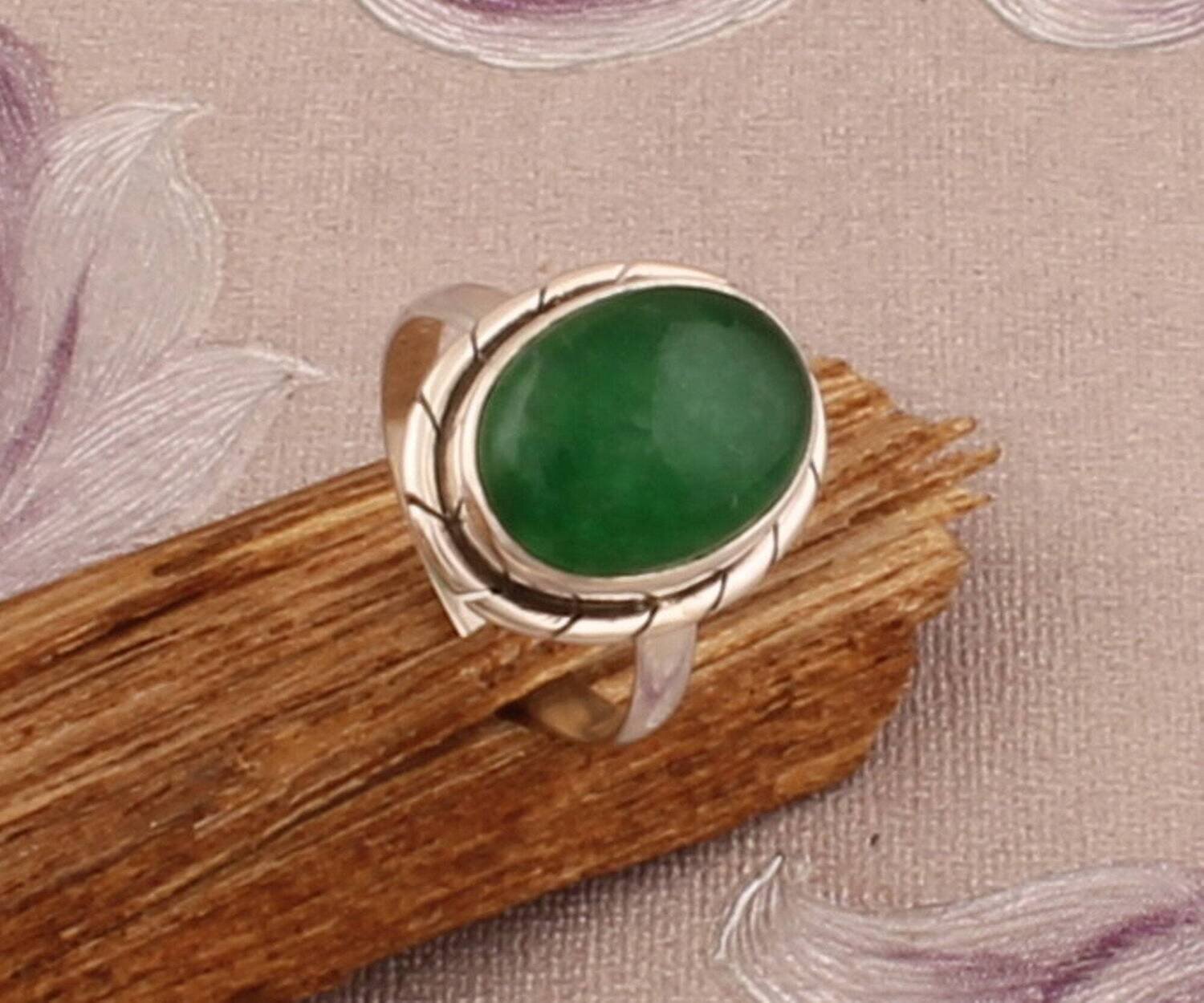 Green Jade Boho Solid 925 Sterling Silver Rings Oval Handmade Cabochon Gemstone Ring, Engagement, Dainty, Birthday Gifts 2022 cyber