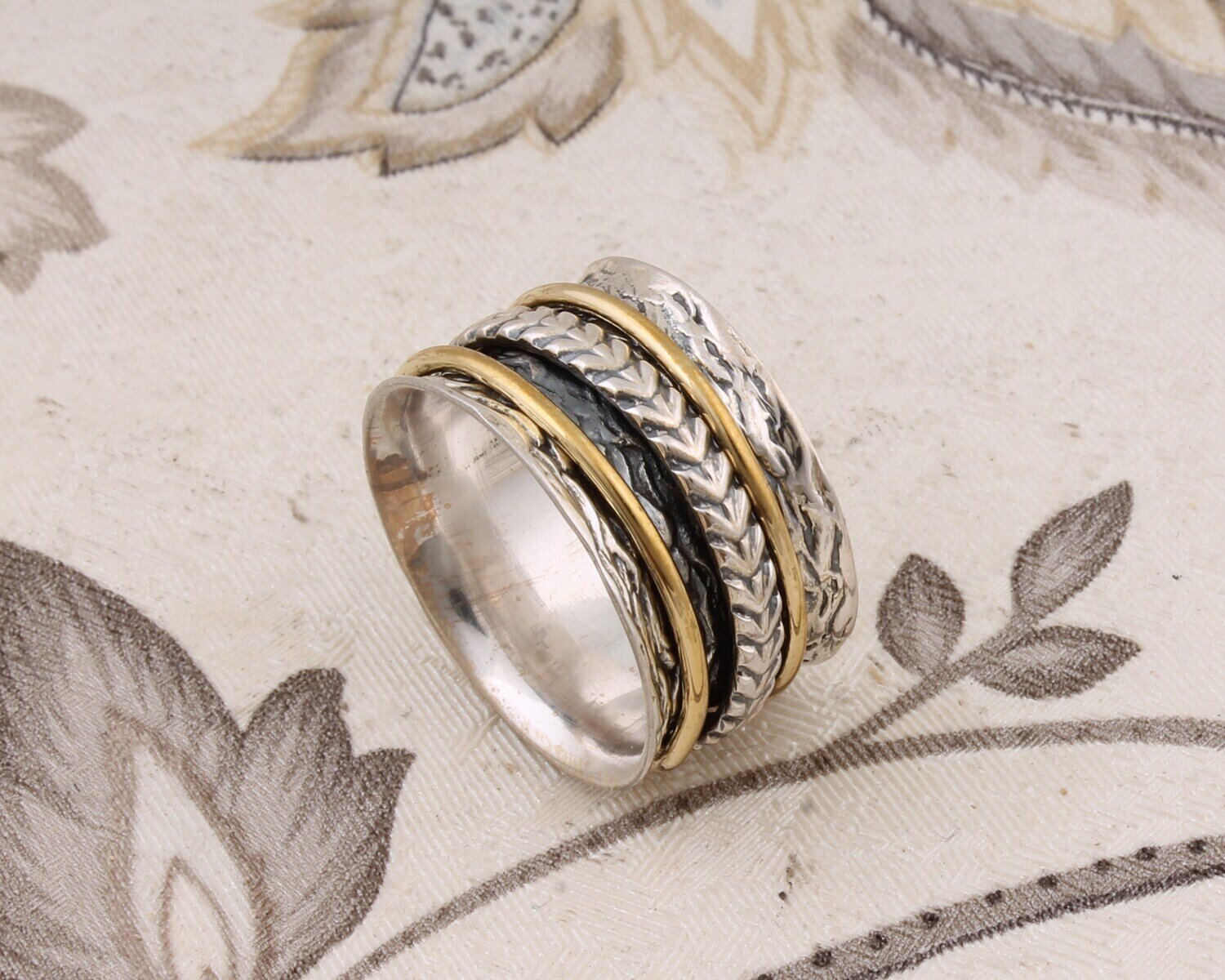 Big Size 925 Sterling Silver Ring (SPINNER RING)- -Meditation Ring- Silver Spinner Ring-925 Sterling Silver thumb Ring-Silver Band Ring