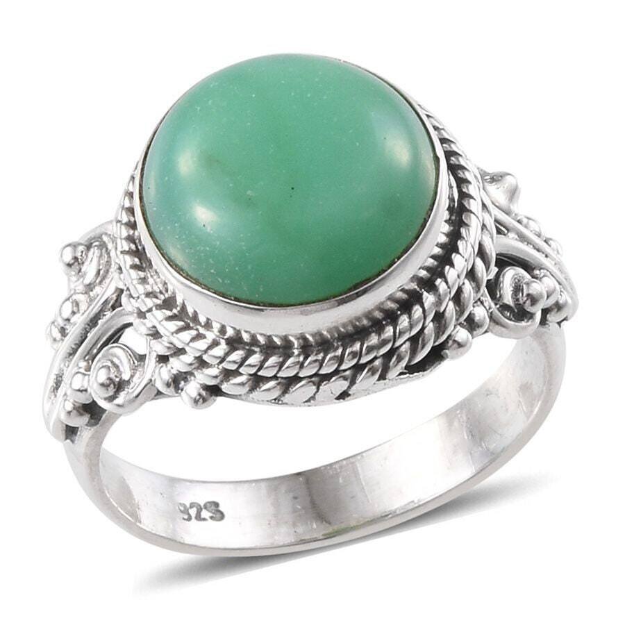 Top Quality Green Jade Gemstone Handmade Ring Round Cabochon Stone Boho Ring,Antique Silver Ring,Ring Finger Ring Etsy CyberCyber2021