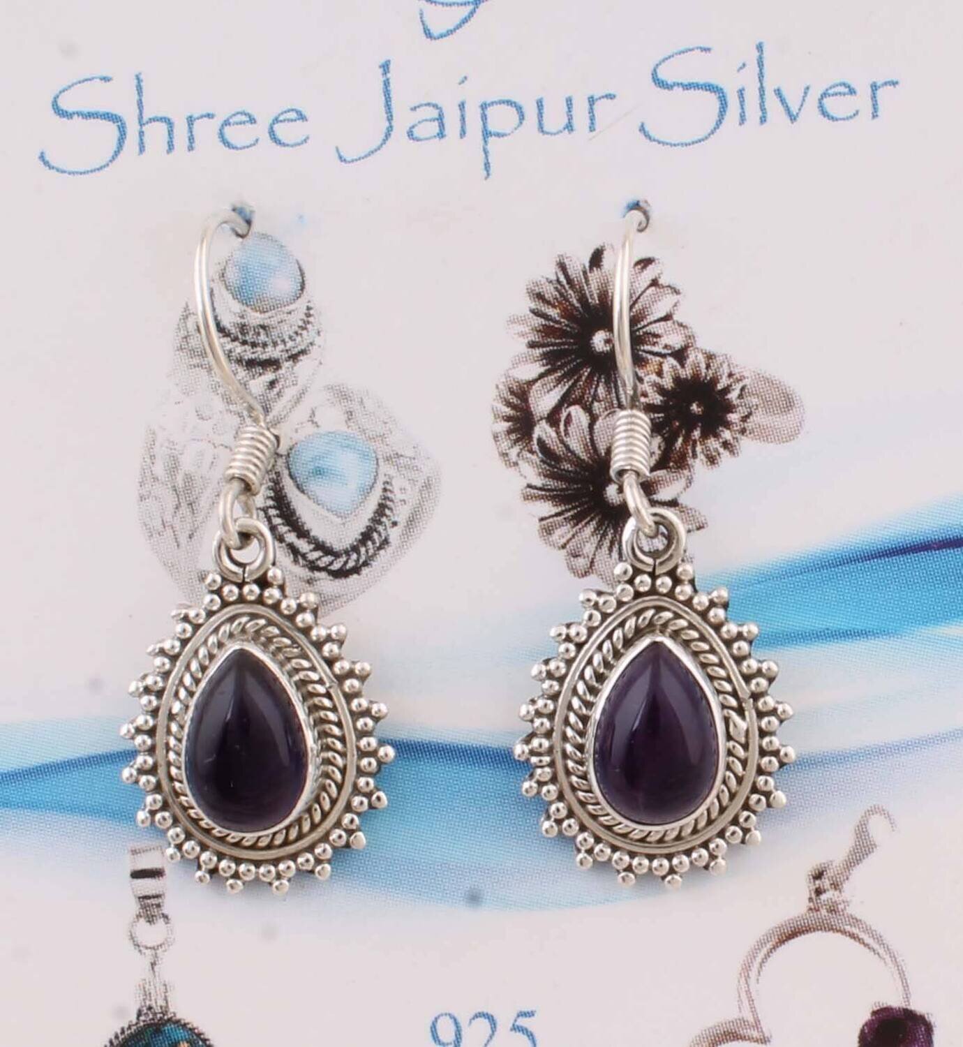Natural Amazing Amethyst AAA+Quality Gemstone Earring Cabochon Stone Boho Earring 925-Antique Silver Earring,Wedding Earring Gift For Her