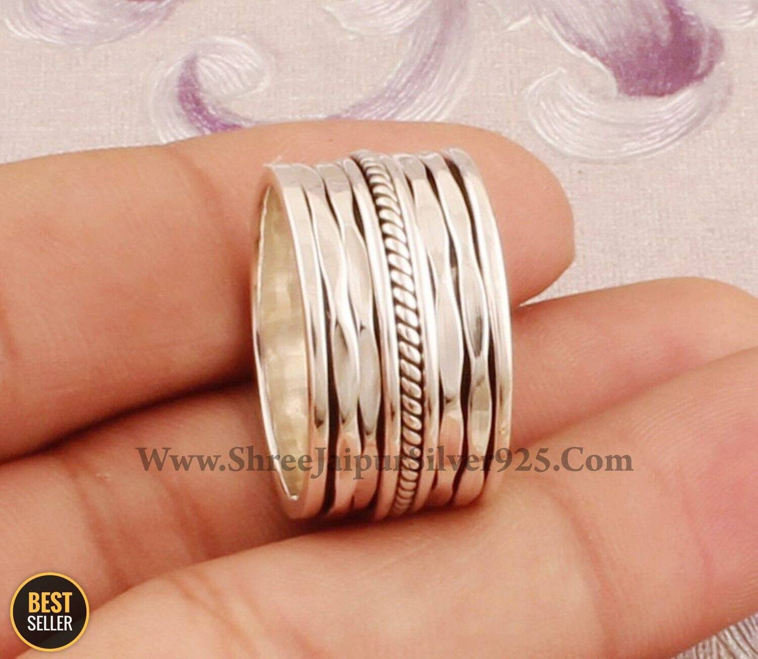 Designer Spinner Ring, 925 Sterling Silver Spinner Ring, Handcrafted Thumb Silver Ring, Boho Ring, Christmas Gift, Women's Ring, Gift idea