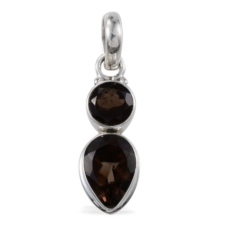 Natural Smokey Gemstone Pendant Cut Faceted Boho Pendant Antique Silver,Sterling Solid Silver Pendant Gift For Her Etsy Cyber-2021Cyber2021
