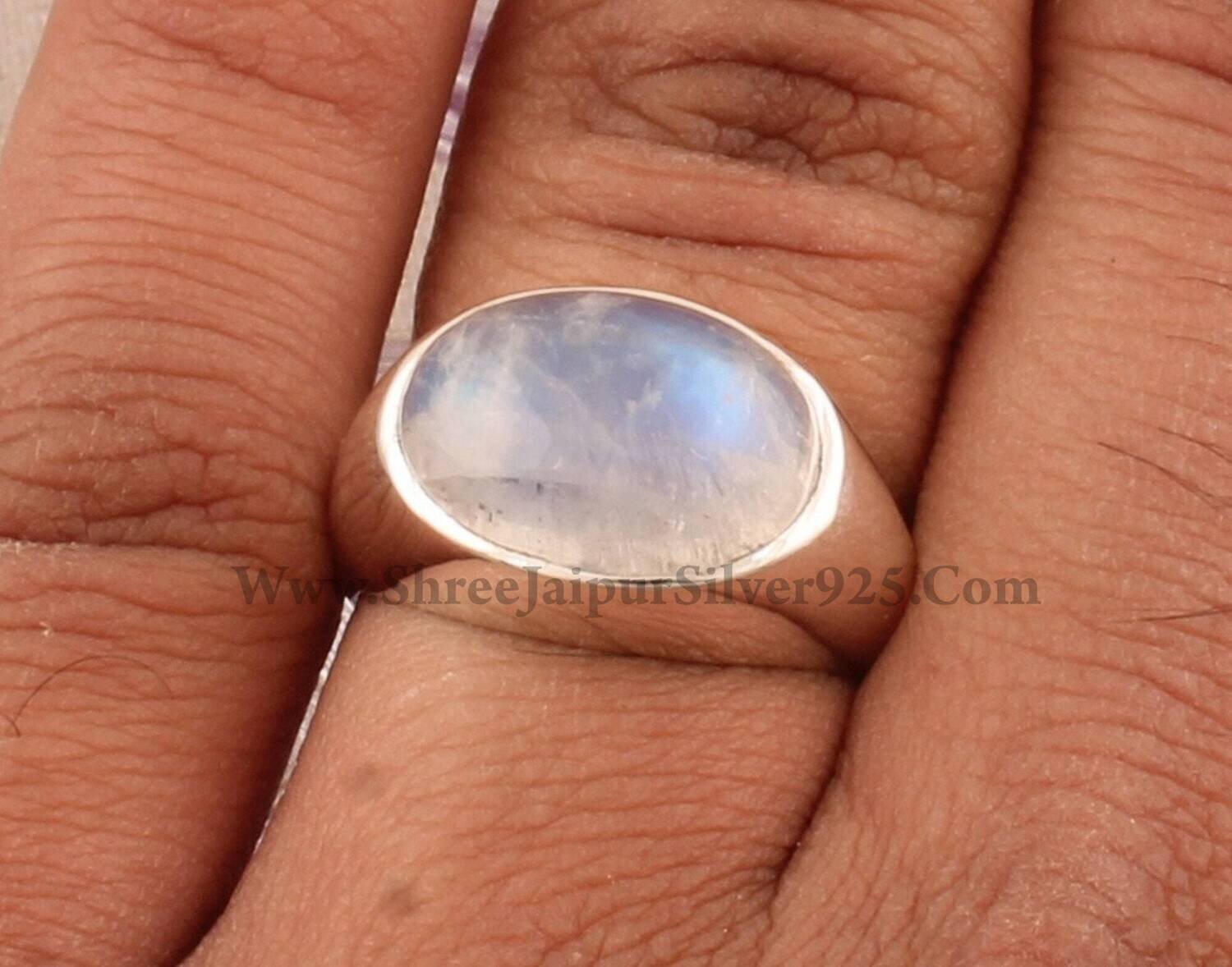 Rainbow Moonstone Ring, 925 Sterling Silver Oval Shape Cabochon Gemstones Ring, Designer Handmade Gemstone Ring, Wedding Jewelry Gift Idea